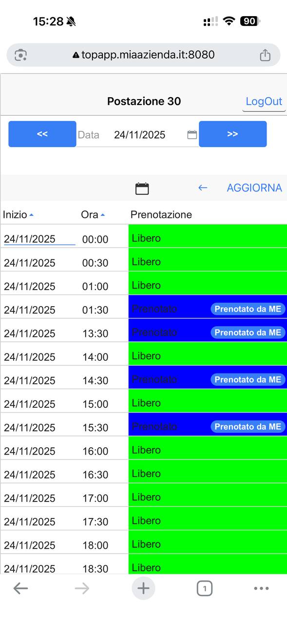 TopApp - Software gestione prenotazioni biliardi sala giochi